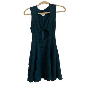 Reformation / teal  Blue Cutout crepe  Mini Dress XS